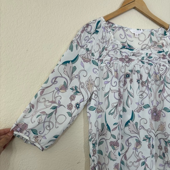 LC Lauren Conrad Floral Print Blouse Size Medium - Picture 3 of 9